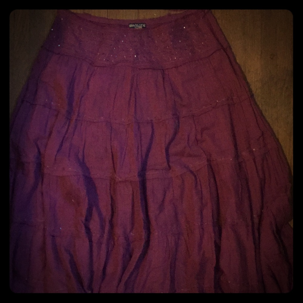Boho mid calf Flowy skirt